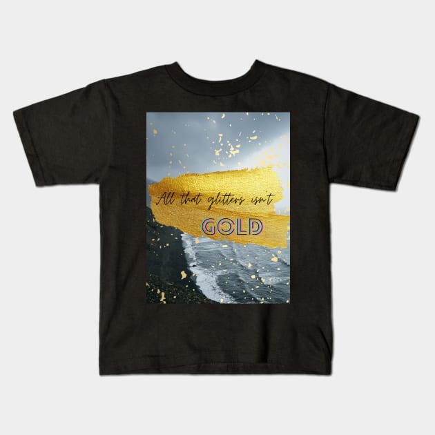 Glitter and gold Kids T-Shirt by misspoppie1914